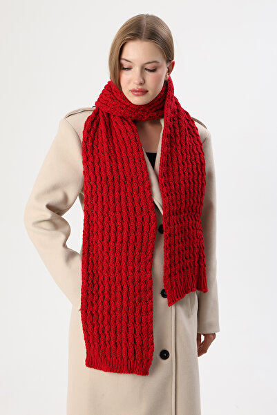 Sheilar Twist Pattern Thick Knitwear Knitted Scarf