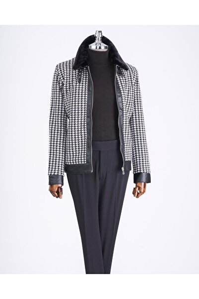 TerziAdemAltun Italian Style Slim Fit Furry Shirt Collar Men's Coats Black T13285