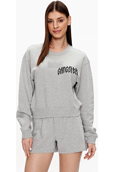 HOFFNUNG Φούτερ Μαύρη Μάσκα Φούτερ από πλεκτό ύφασμα με 2 κλωστές