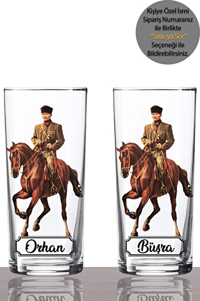 KadehSepeti Kişiye Özel Atatürk 2'li Rakı Bardağı