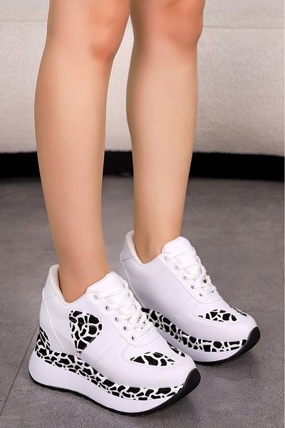 KAJAL MDLN 1501 Pantofi sport cu toc ascuns cu model leopard