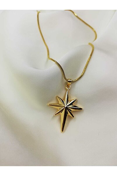 Judas Takı Polar Star Necklace with Gold Steel Chain