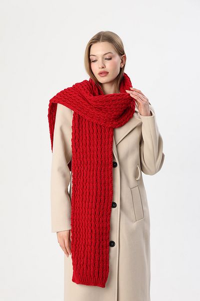 Sheilar Twist Pattern Thick Knitwear Knitted Scarf