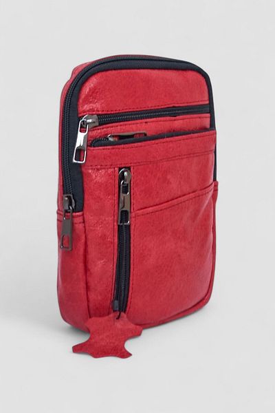 Lederax Genuine Leather Five Compartment Waist and Shoulder Bag Ld516