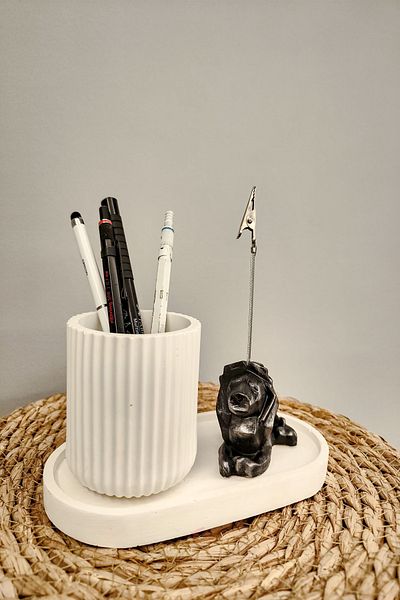 puridadesign Decorative Lion Pen Holder and Note Holder Set of 3