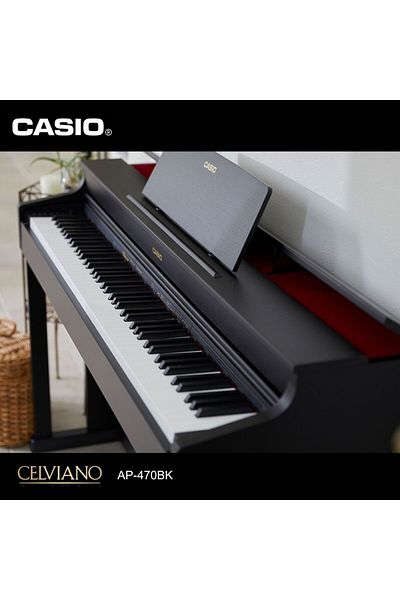 Casio بيانو رقمي AP-470BK من سيلفيانو باللون الأسود
