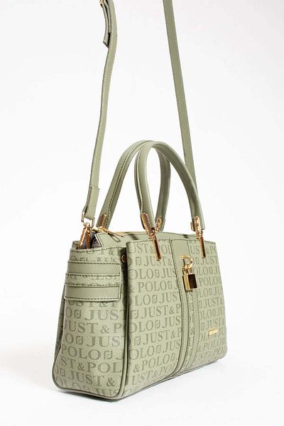 Miami Polo Women's Lacos Leather Lock Detailed Shoulder & Hand Bag