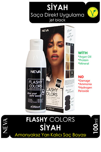 Flashy Colors Flashy Color Siyah 100ml Vegan Direkt Uygulanan Saç Boyası