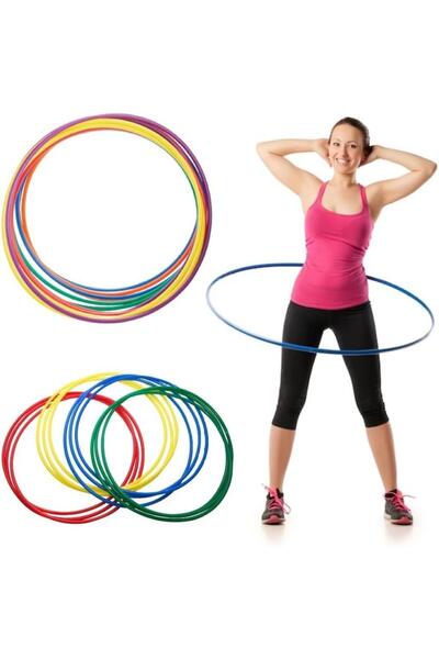 abnturk 5 Adet Bel Çevirme Çemberi 60cm Büyük Boy Hulahop Hula Hop Hulalop Çe...