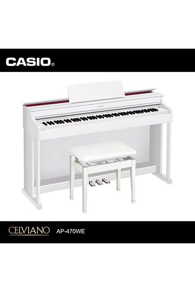 Casio بيانو رقمي AP-470WE من سيلفيانو باللون الأبيض