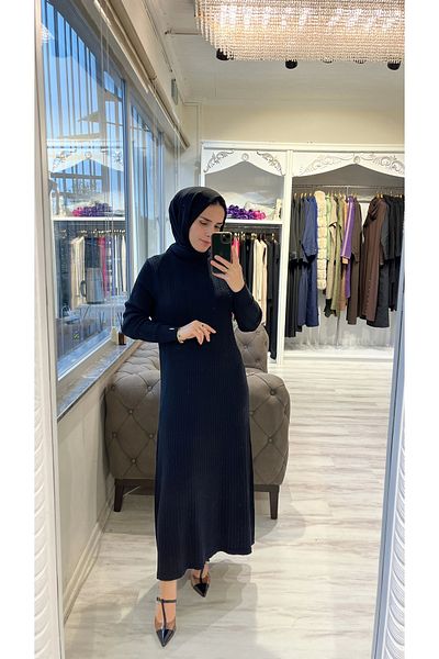 Invee Invee 6954 Wool Blend Knitwear Dress - Black