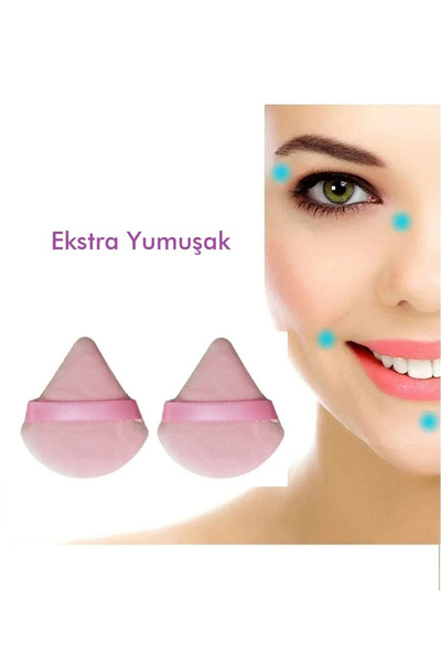 MİNGODAN 2 Adet Pembe Pudra Puf Pamuk Yıkanabilir Kadife Yüz Kontür Makyaj Bez Süngeri Kozmetik Fondöten