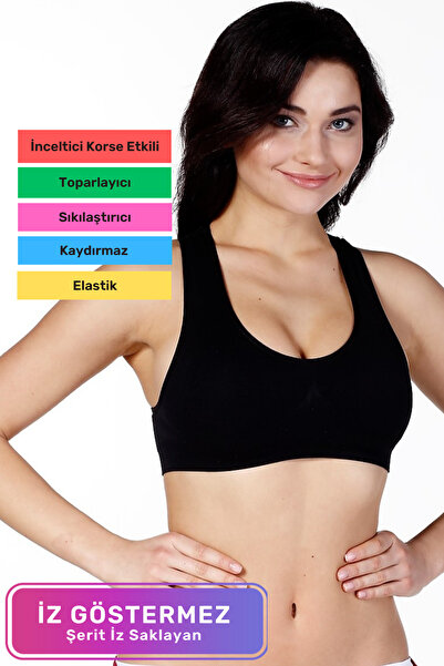 Lidyacottone Bustieră sport cu bretele groase, fermă, elastică, confortabilă,...