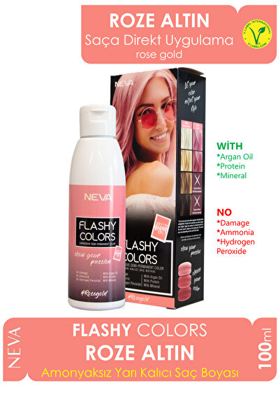 Flashy Colors Flashy Color Roze Altın 100ml Vegan Direkt Uygulanan Saç Boyası