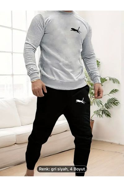 NEW TRENDY COLLECTİON Φούτερ-φούτερ με λεοπάρ εποχιακό κάτω μέρος με λαιμόκοψη