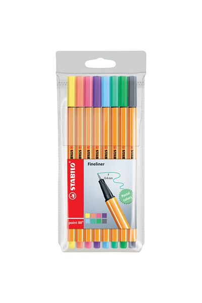 Stabilo 88 Model Pastel Felt Tip Pen - Pack of 8