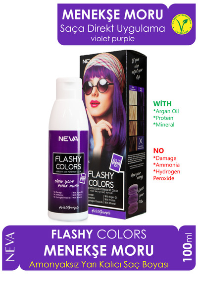 Flashy Colors Flashy Color Menekşe Moru 100ml Vegan Direkt Uygulanan Saç Boyası
