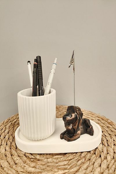 puridadesign Decorative Lion Pen Holder and Note Holder Set of 3