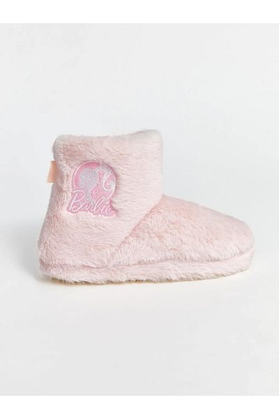LC Waikiki LCW STEPS Ροζ Barbie Κεντημένες Fleece Κοριτσίστικες μπότες για το σπίτι
