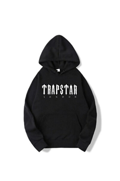 Elvino Trap Baskılı Unisex oversize/rahat Kesim Basic Kalın/içi Polarlı Kapşo...