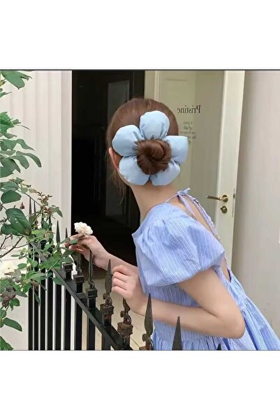 MutluBiDünya Büyük Boy Pofuduk Papatya Model Saten Kumaş Simit Toka