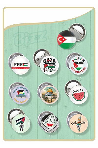 B Ajans Bizz Filistin Rozet Seti -08 (TOPLAM 10 PARÇA)