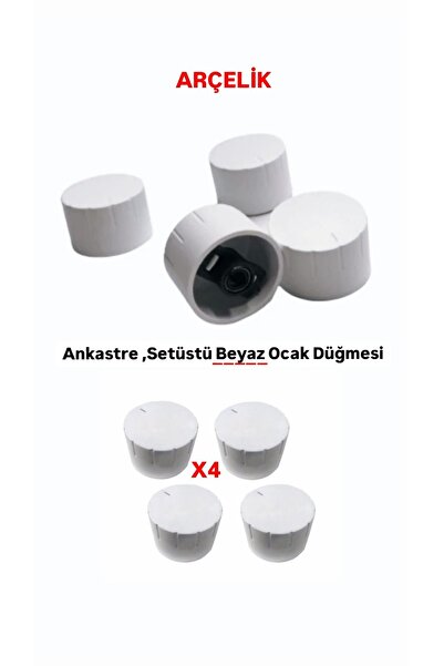 Arçelik Setüstü Ankastre Ocak Düğmesi Beyaz  Düğme Takimi Seti