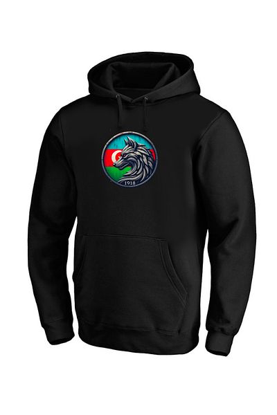 Efendioğlu Design hanorac cu glugă cu steagul lupului azerbaidjanului