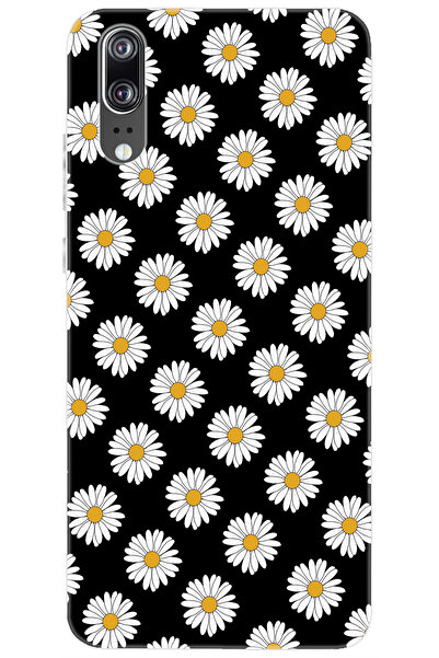 Ceppare Huawei P20 (EML-L09/L29) Uyumlu Kılıf Desen Baskılı Silikon Papatya S...