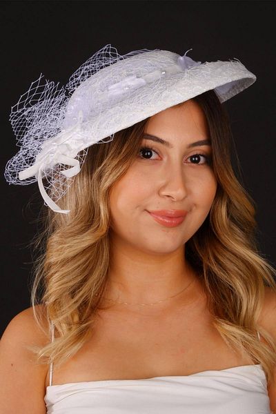 Hobigram Off White Wedding Hat Vualet Layel Lace Bridal Accessory Hair Accessory