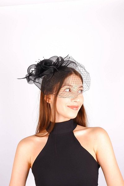 Hobigram Black Wedding Hat Vualet Island Lace Bridal Accessory Hair Accessory – Party Hat, Stylish Design