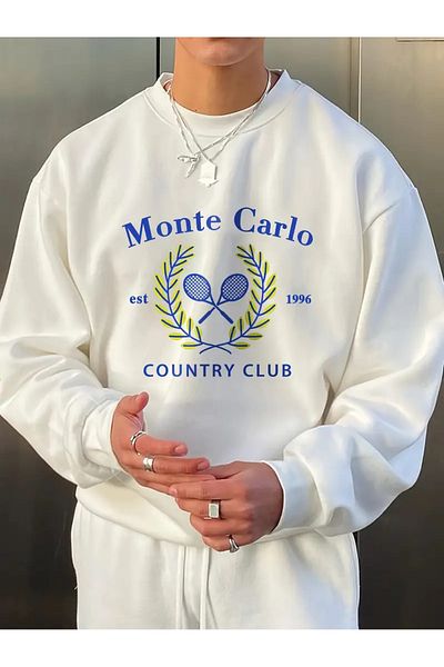 LEIVOR Hanorac oversize pentru bărbați - cu imprimeu Monte Carlo Country Club