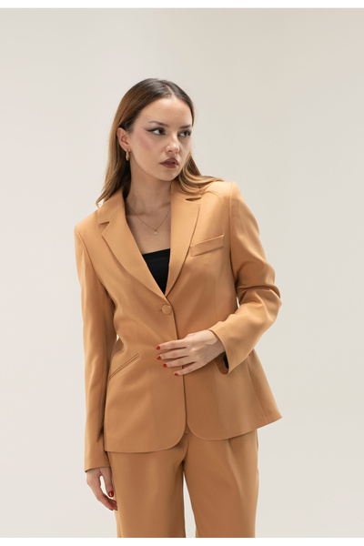 MY COUSİN Çift Düğme Astarlı Vatkalı Kısa Blazer ceket