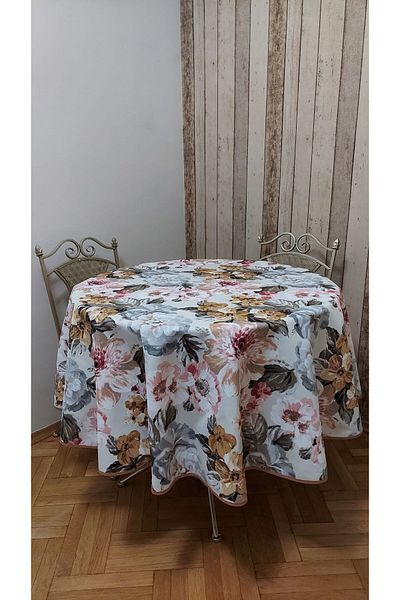 gonk Round,Duck (Liquid Iti̇ci̇,Stain-Proof) Fabric,Tablecloth