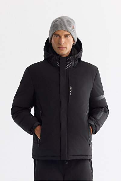 Avva Men's Black Hooded Waterproof Windproof -20 ° C Durable Comfort Fit Ski Jacket A42Y6159