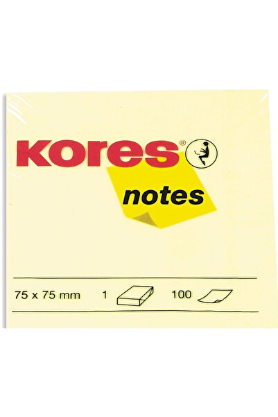 kores Hârtie de notițe galbenă - 75x75 mm, adezivă, 100 de pagini 46075