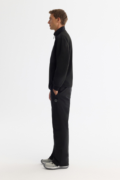 Avva Erkek Siyah Soğuğa Dayanıklı Dik Yaka Fermuarlı Polar Regular Fit Sweatshirt A42Y1311