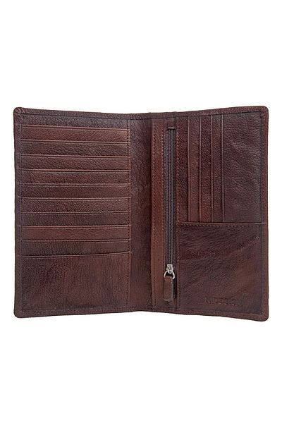 Hidesign Passport Wallet for Unisex - Genuine Leather, Brown - Travel Organizer, Stylish Design