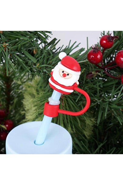 Yenigeldi 2 Pieces 6 mm Christmas Straw Cover Christmas Ornament