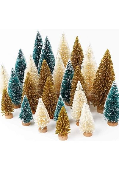 Yenigeldi 3Pcs (2Pcs 10cm 1Pcs 15cm) Miniature Christmas Tree Christmas Ornament