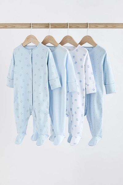 Next Baby 100% Organic Cotton Blue Little Bear Patterned 4-Piece Sleeping Bag Set Alyk79478