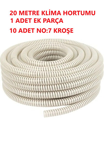 TOPALAKTİCARET Klima Uyumlu Su Tahliye Drenaj Hortumu 5/8- 20 Metre Ek Birleş...