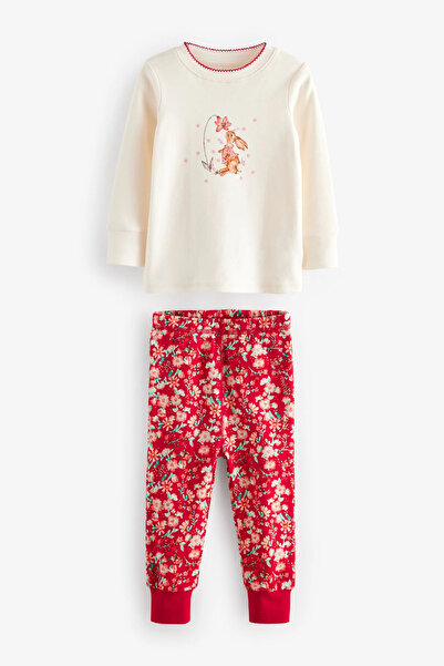 Next Baby 100% Organic Cotton Red/Navy Blue Dog Pattern Long Sleeve 3-Piece Bottom Top Pajama Set Alyf65988