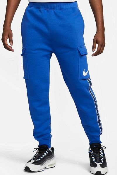 Nike Αθλητικά ρούχα Repeat Standard Fit Cut Hooded Cargo Ανδρικά Φούτερ με τσέπες Sax Blue