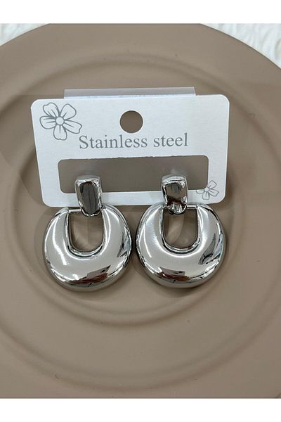 YASİN TOPÇU Steel Silver Earrings