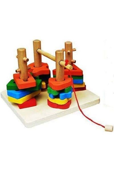 Okçu Pasajdanal Wooden Educational Toy Screwing Game Set Educational Tutorial Bultak Geometry Bultak