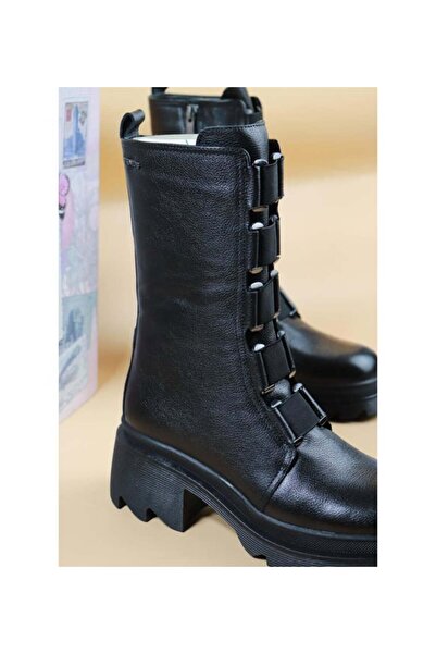 Venüs 2153923 Siyah Deri Bot