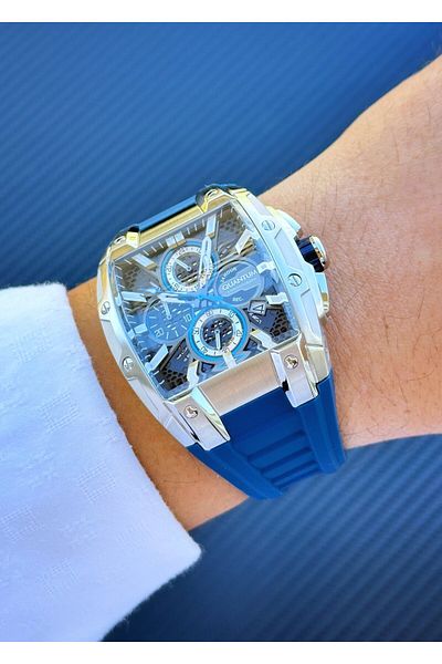 Quantum Hng1161.359 Navy Blue Silicone Band Men's Wrist Watch