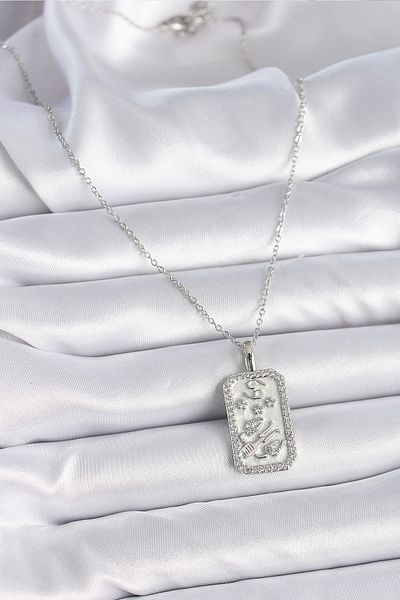 Skygo 316L Steel Silver Color Chain Cancer Zodiac Sign Zircon Stone Women's Necklace - Tj-Bko9448