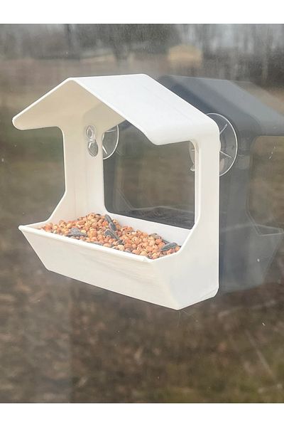 AHWALL Window Adhesive Bird Feeder with Glass Suction Cup (Large Size)